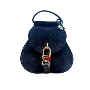 Delvaux Black Suede Mini Cerceau Bag Purse